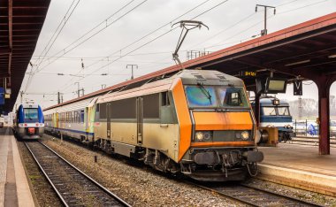 Bölgesel tren Strasbourg istasyonu - Alsace, Fransa