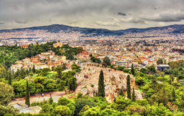 View of the Hill of the Nymphs in Athens, Greece clipart