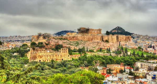 Kilátás nyílik az Akropoliszra, Athén - Görögország — Stock Fotó