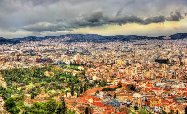 Blick auf die antike Agora von Athen - Griechenland — Stockfoto