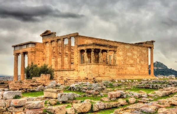 Erechtheion, starożytnej greckiej świątyni w Atenach — Zdjęcie stockowe