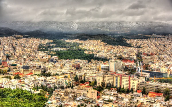 Weergave van Athene van Mount Lycabettus - Griekenland — Stockfoto