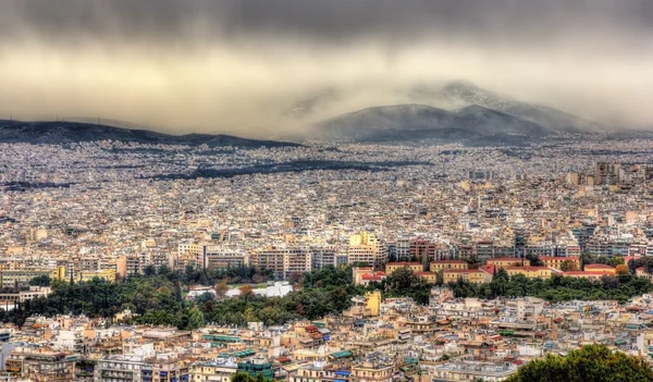 Weergave van Athene van Mount Lycabettus - Griekenland — Stockfoto