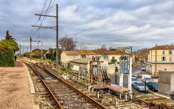 Controlepost van spoorweg-switches - Arles station, Frankrijk — Stockfoto