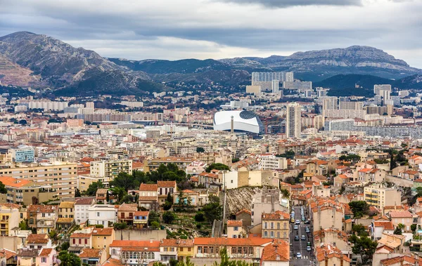 Pohled na Marseille z Notre-Dame de la Garde - Francie — Stock fotografie
