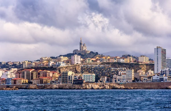 Pohled na Notre-Dame de la Garde v Marseille - Francie — Stock fotografie