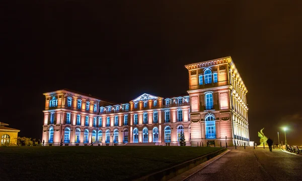 Palais du Pharo в Марселе ночью - Франция — стоковое фото