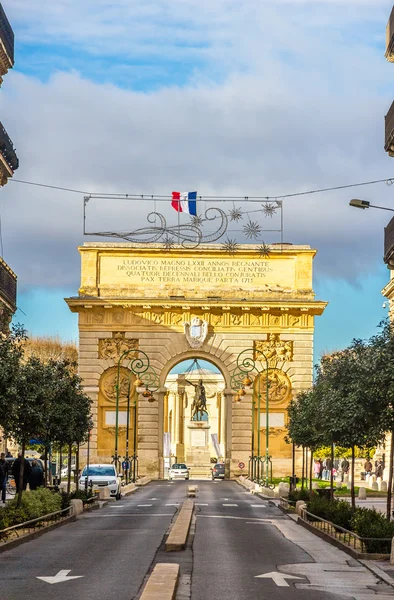 Porte du peyrou, ein triumphaler bogen in montpellier - frankreich — Stockfoto