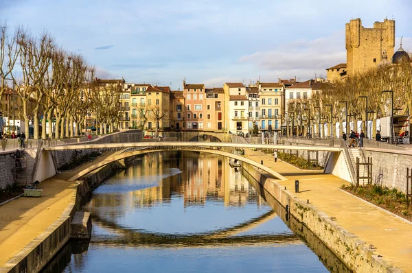Canal de la Robine en Narbonne, Languedoc-Rosellón - Francia —  Fotos de Stock