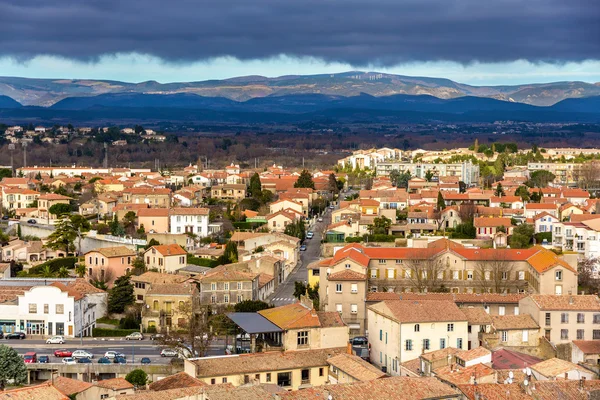 Nézd a carcassonne a várból - languedoc, Franciaország — Stock Fotó