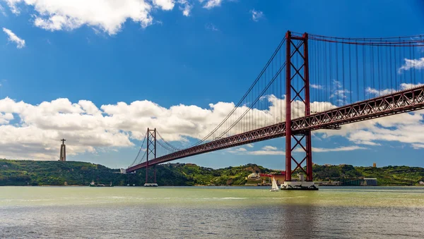 View of the 25 de Abril Bridge - Lisbon, Portugal — Stock Photo, Image