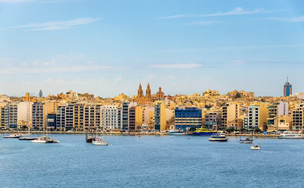 Widok miasta Sliema w Malcie — Zdjęcie stockowe