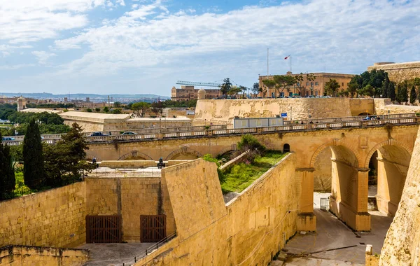 Pohled na opevnění Valletty - Malta — Stock fotografie