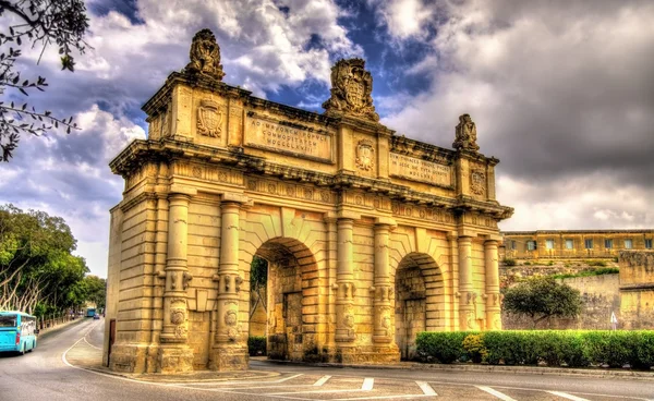 Porte des Bombes, a gate in Valletta - Malta — Stock Photo, Image