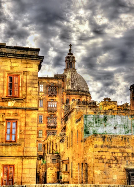 Gebouwen in de stad centrum van Valletta - Malta — Stockfoto