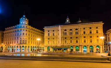 Piazza De Ferrari, the main square of Genoa - Italy clipart