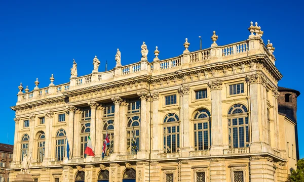 Facade af Palazzo Madama i Torino - Italien - Stock-foto