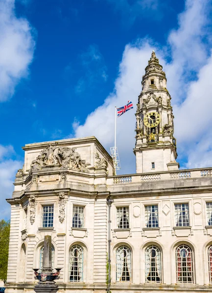 Detalhes da Câmara Municipal de Cardiff - País de Gales, Grã-Bretanha — Fotografia de Stock