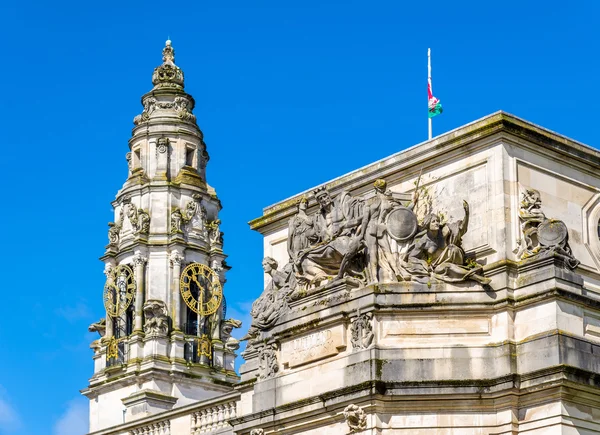 Details of City Hall of Cardiff - Wales, Great Britain — Stockfoto