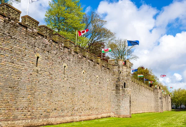 Wände von cardiff castle - wales, great britain — Stockfoto