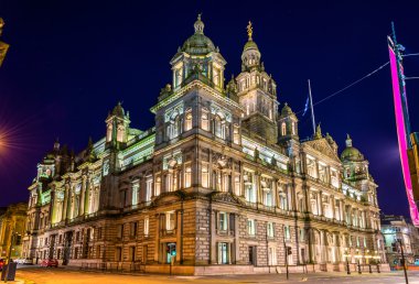 Glasgow City Chambers at night - Scotland