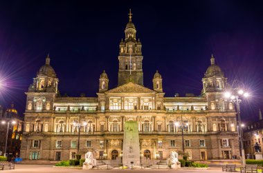 Glasgow City Chambers and Cenotaph War Memorial - Scotland