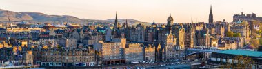 Edinburgh - İskoçya şehir merkezinde Panoraması