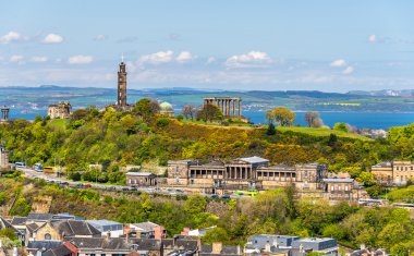 Calton Hill Holyrood Park - Edinburgh, İskoçya görünümünü