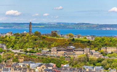Calton Hill Holyrood Park - Edinburgh, İskoçya görünümünü