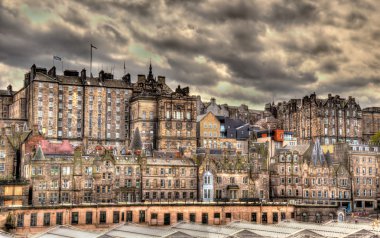 Edinburgh - İskoçya şehir merkezinin görünümü