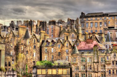 Edinburgh - İskoçya şehir merkezinin görünümü