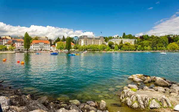 View of embankment in Lausanne - Switzerland — Stock Photo, Image