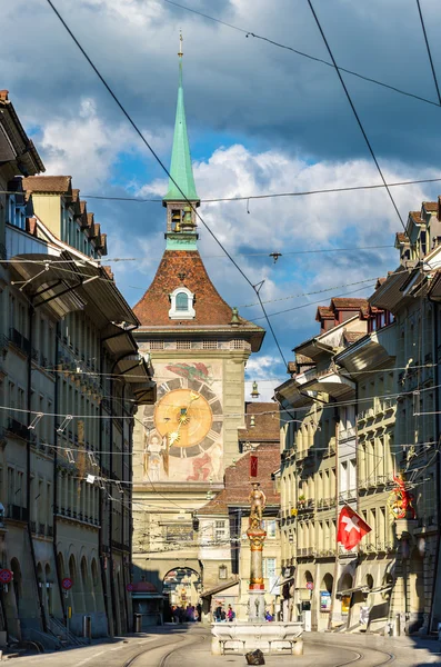 View of the Kramgasse street in the Old City of Bern - Switzerla — Stock Photo, Image