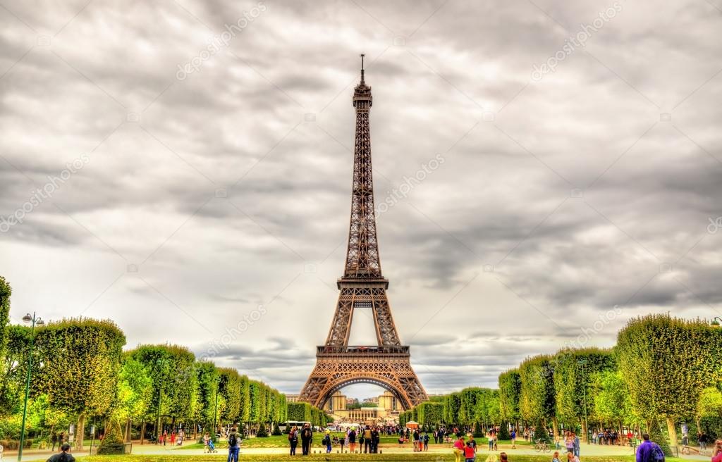 View of the Eiffel Tower from the Champ de Mars