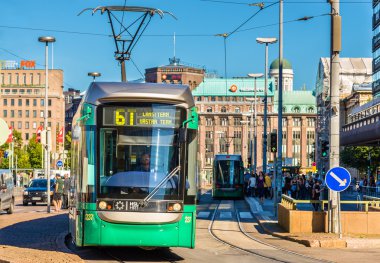 Helsinki, Finlandiya - 16 Ağustos: Bombardier Variotram Ağustos 16