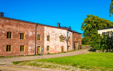 Barakalarda Suomenlinna kale - Helsinki, Finlandiya