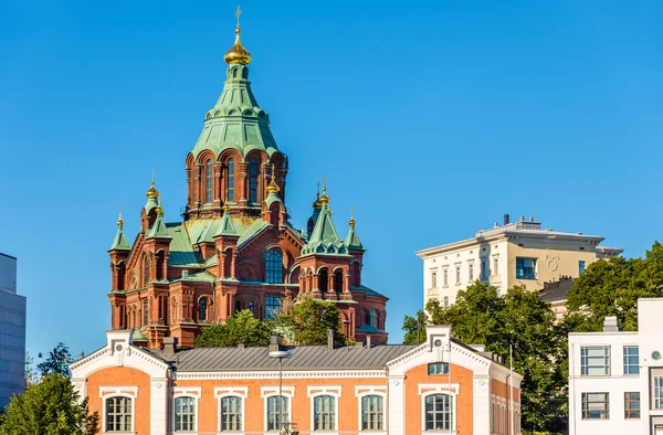 Widok katedry Uspenski w Helsinki - Finlandia — Zdjęcie stockowe