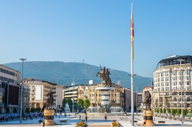 Makedonya Meydanı Üsküp'görünümünü