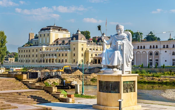 Памятник Юстиниану I в Скопье - Македония — стоковое фото