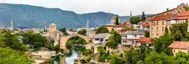 Panorama of Mostar old town - Herzegovina clipart