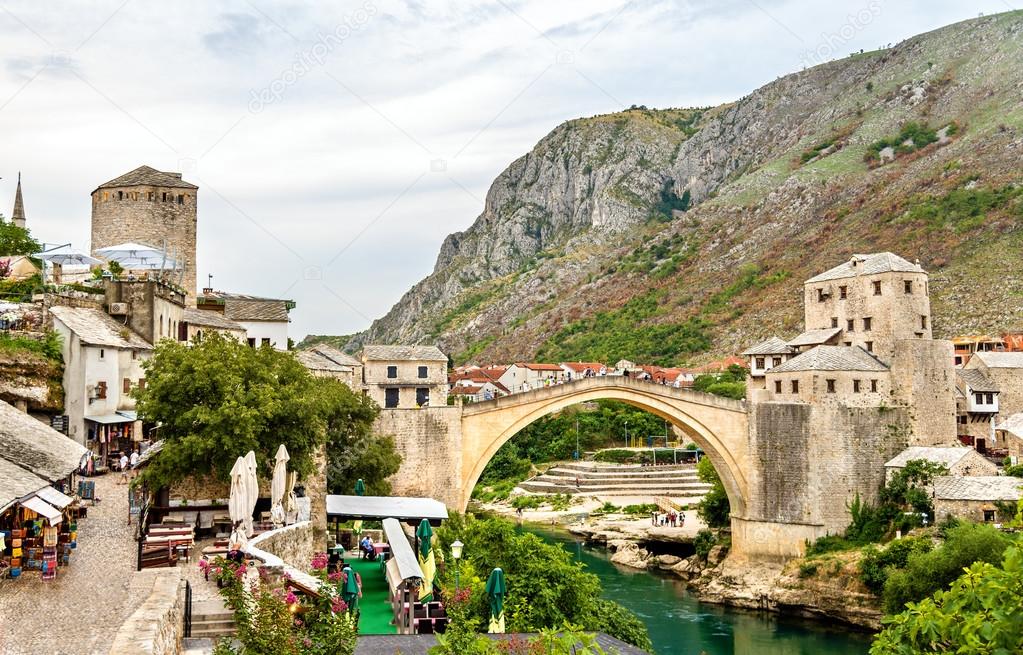Stari Most (Old Bridge) of Mostar, a UNESCO heritage site in Her