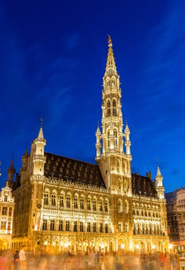 Brussels ctiy hall in the evening - Belgium clipart