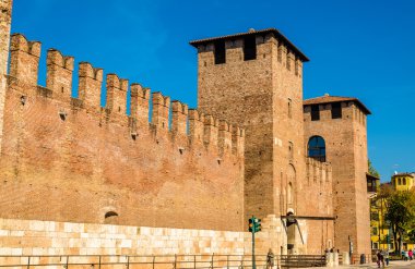 Verona - İtalya Castelvecchio'yu kale duvarlarını