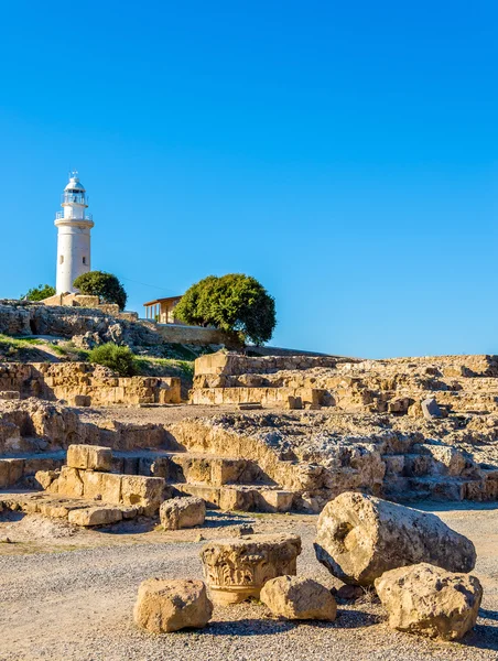 Vue du phare et du parc archéologique de Paphos - Chypre — Photo