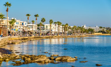 View of embankment at Paphos Harbour - Cyprus clipart