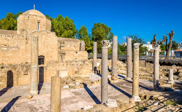 Ruínas da basílica bizantina primitiva em Paphos - Chipre — Fotografia de Stock