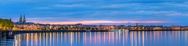 Panorama of Bordeaux in the evening - France clipart