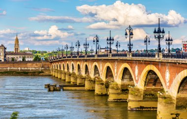 Pont de pierre in Bordeaux - Aquitaine, France clipart
