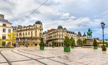 Place du Martroi, the main square of Orleans - France clipart