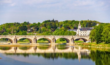 Pont Wilson on the Loire in Tours - France clipart